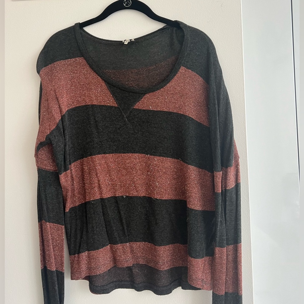 XS Striped Splendid sweater with sparkle threading